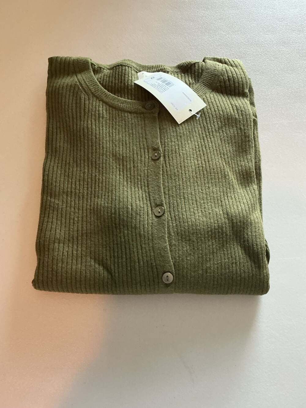 A New Day Ribbed Button Cardigan Size 2X Olive